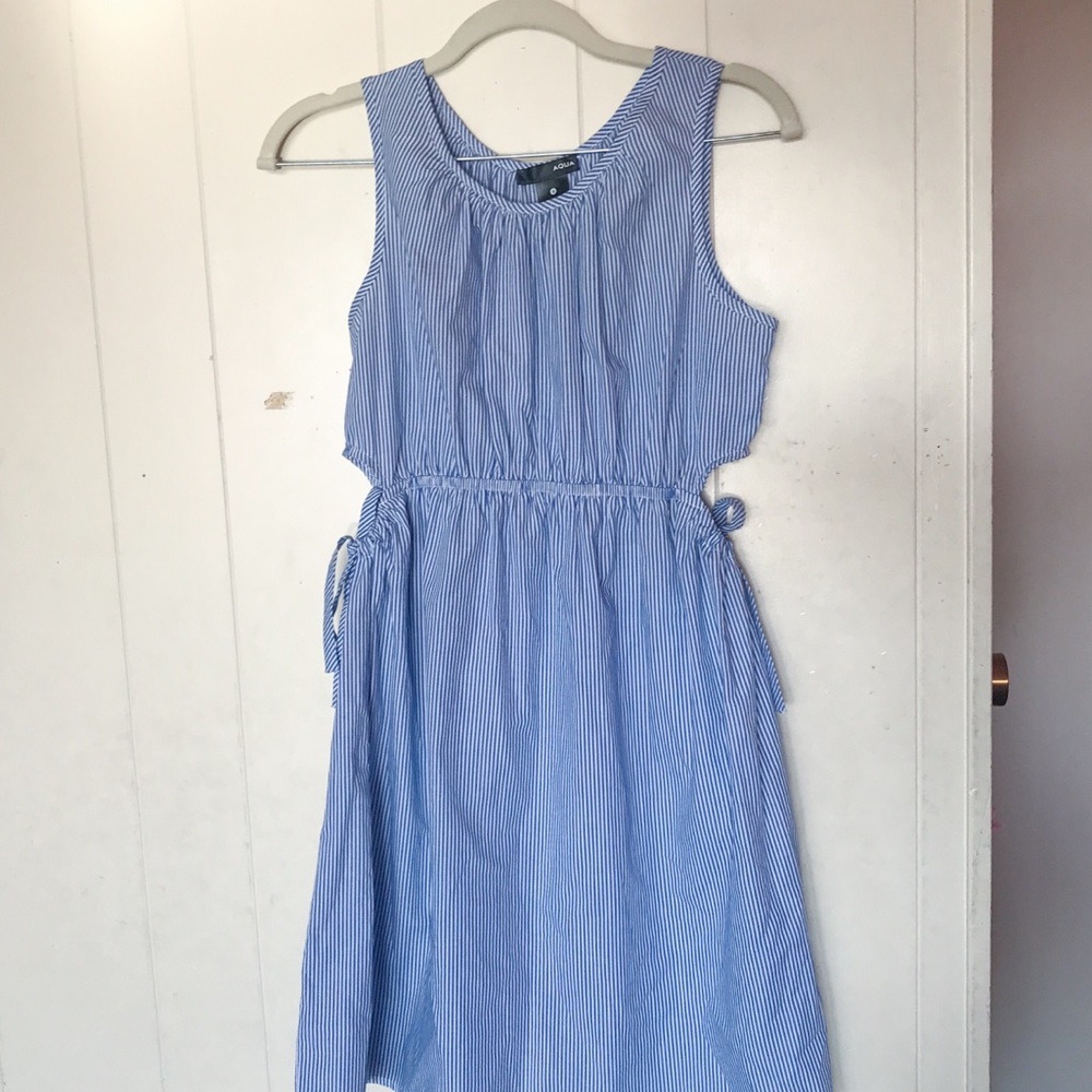 AQUA side tie dress - Picture 2 of 5